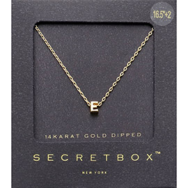 -E- Secret Box _ 14K Gold Dipped Monogram Pendant Necklace